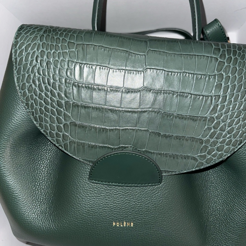 Polene large bag numero 1.  Edition trio green crocodile.Dust bag included